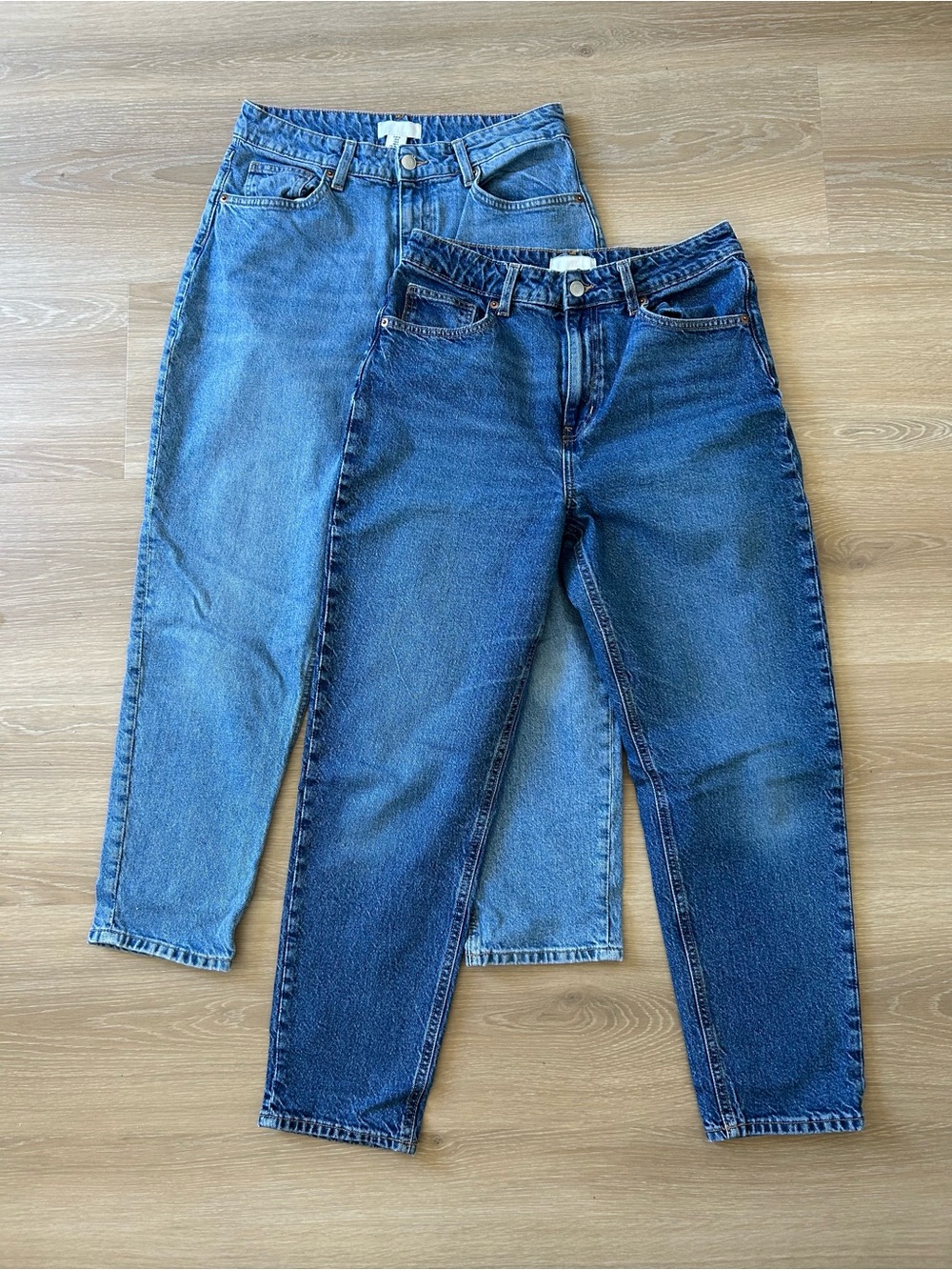 H&M Mom’s Jeans — One Light Blue & One Dark Blue Denim